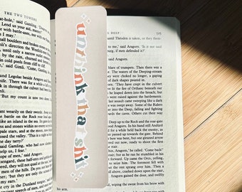 Mental Health | Unthink That Shit Bookmark | Beige, White, Muted Colors Bookmark | Gift for Book Lovers