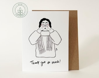 de remerciements | Oeuvre d'art originale | Personne faisant un coeur avec ses mains | Je t'aime | Cadeau de remerciement | Matériaux respectueux de l'environnement