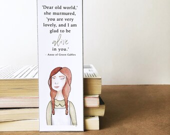 Anne of Green Gables Watercolor Bookmark with Quote | Birthday Gft | Book Lover Gift | Edwardian | Classic Literature