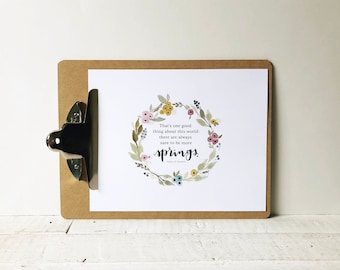 Aquarelle Anne, la maison aux pignons verts et citation « Springs » | Cadeau d'anniversaire | Cadeau de Pâques | Cadeau pour amoureux des livres | édouardien