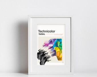 Illustration de fondu en technicolor | Dessin coloré fantaisiste | Roue chromatique | Cadeau de pendaison de crémaillère