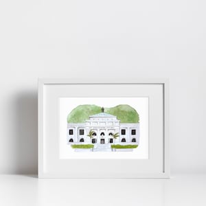 San Buenaventura City Hall Historic Building Watercolor Print | California Architecture