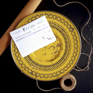 Juego de tarjetas con recetas de acuarela de lavanda / Casillas de verificación Whole30 / Paleo / Keto / Regalos para panaderos / Regalo de inauguración de la casa / Accesorios de cocina
