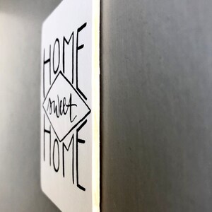 Home Sweet Home Wooden Fridge Magnet Black Ink Brush Script Housewarming Gift Wedding Gift image 2