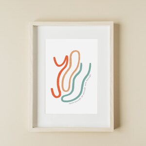 Arte inspiradora | Impressão de arte You Are Enough | Letras onduladas | Presente de aniversário | Presente de inauguração de casa | Autocuidado | Amor próprio