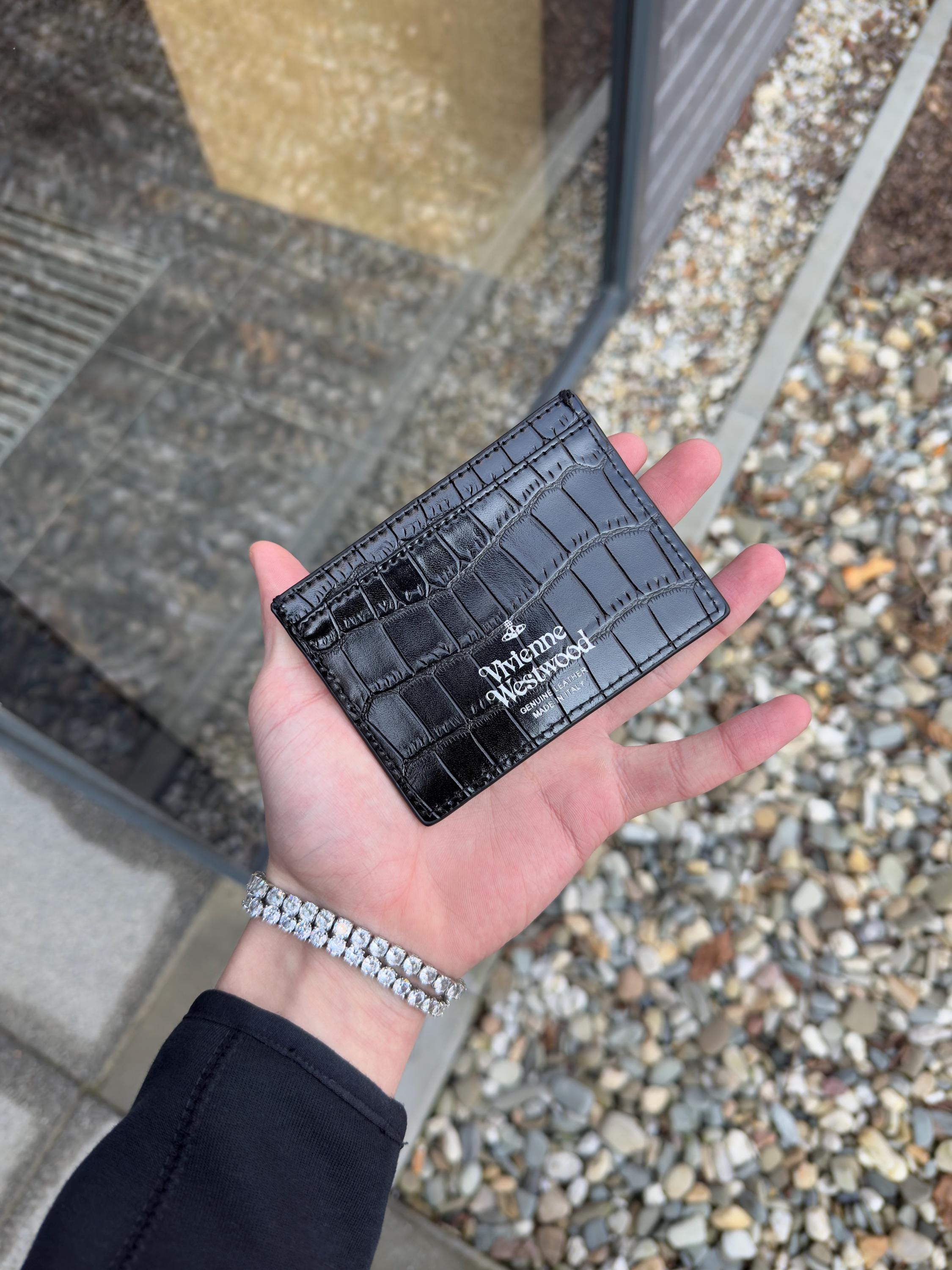 Vivienne Westwood Black Croc Leather Card Holder Wallet - Etsy