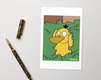 Meme de Psyduck de Sauvage - Postal estándar