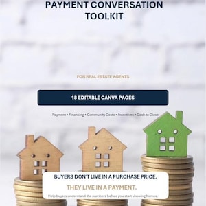 New Construction Payment Conversation Toolkit | Editable Canva Template for Real Estate Agents | Payment Worksheets