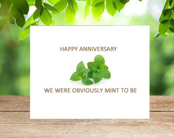 mint to be, meant to be, wedding mint, wedding anniversary, meant to be card, funny marriage, mint card, we are mint to be together