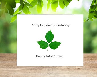 Fathers day card, happy fathers day, fathers day 2024, fathers day, fathers day gift, from son, from daughter, poison ivy, poisonous plants