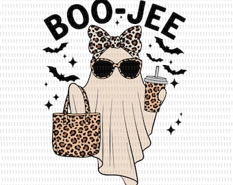 Boo Jee Coffee Svg, Leopard Ghost Coffee Boo-JEE Halloween svg, Boujee Ghost Coffee svg,Boo Jee Leopard Print Ghost,Boo Jee Coffee halloween