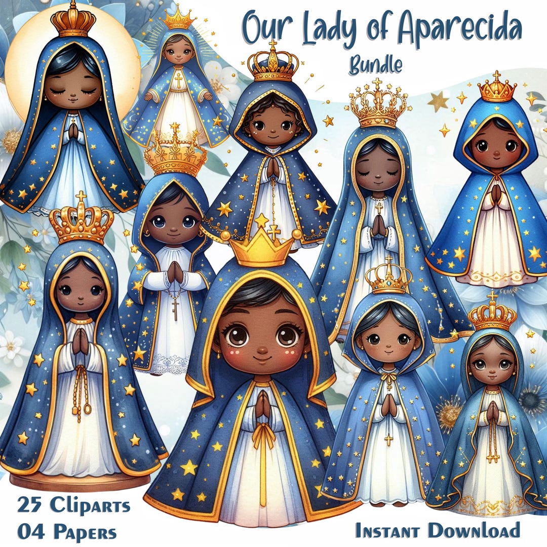 Illustration of Our Lady of Aparecida | Virgin of Aparecida PNG ...