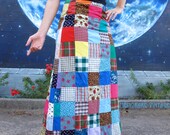 1960s patchwork magical hippie SKIRT maxi festival boho from 1950s fabric vintage size XXS XS S