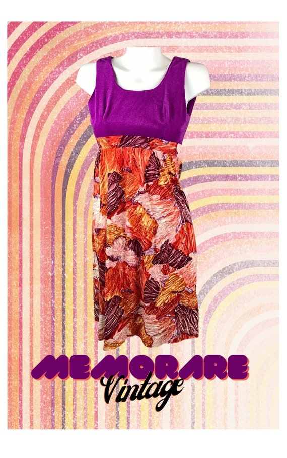 1960s DRESS Potage Of California Hippie Purple Flo