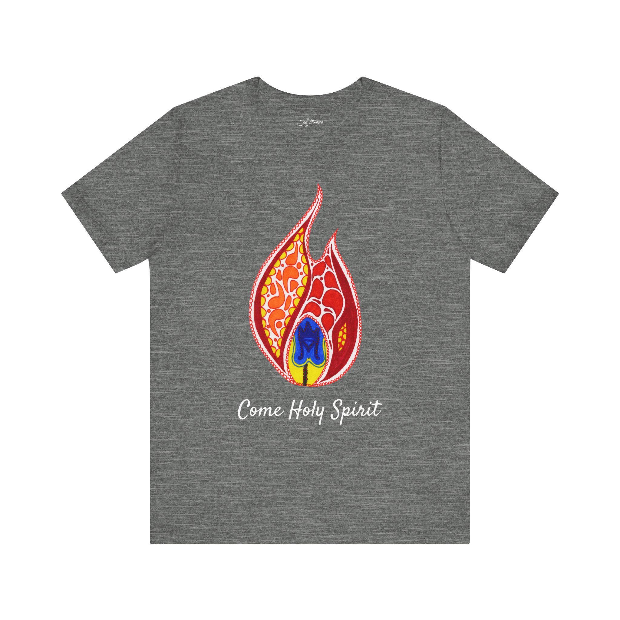 Come Holy Spirit Flame T-shirt | Pentecost Marian Catholic Art Tee - Etsy