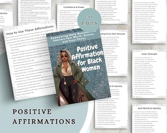 Positive Affirmations for Black Women | Self-Love Cards (Digital Download)