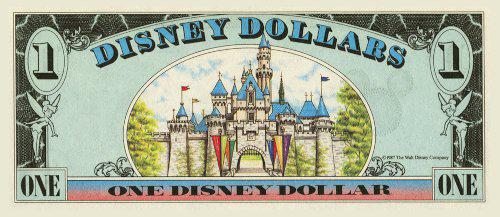 Disney Dollars - Complete 4-piece Set - Collectible Banknotes