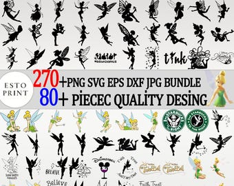 Tinker Bell SVG bundle – 270+ png svg eps dxf jpg files with 80+ magical fairy designs