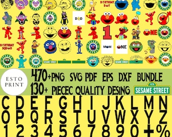 Sesame Street – 470+ svg, png, pdf, eps, dxf files featuring 100+ character designs, alphabet, numbers & birthday elements