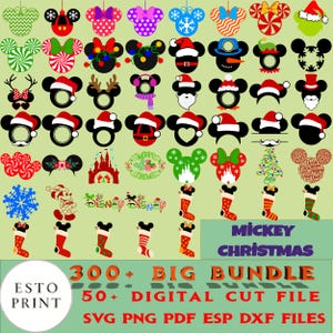 Mickey and Friends Christmas Svg, Family Xmas Png Svg, Christmas family Trip svg, Very Merry Xmas Santa Mickey Mouse Svg Png