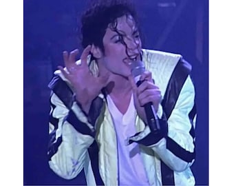 Chaqueta de cuero de Michael Jackson Thriller para hombre – Chaqueta de motociclista retro de los 80, disfraz de MJ Thriller, atuendo para fiestas de cosplay de celebridades