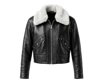 Final Fantasy 8 Squall Leonhart Jacket | Women's Black Cropped Leather Jacket | FF8 Cosplay Biker Jacket