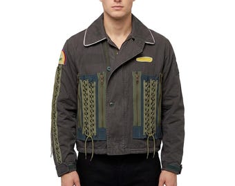 Chaqueta Nostromo de Harry Dean Stanton | Chaqueta de la tripulación de la película de ciencia ficción Alien, chaqueta de cosplay de estilo retro espacial vintage para hombre