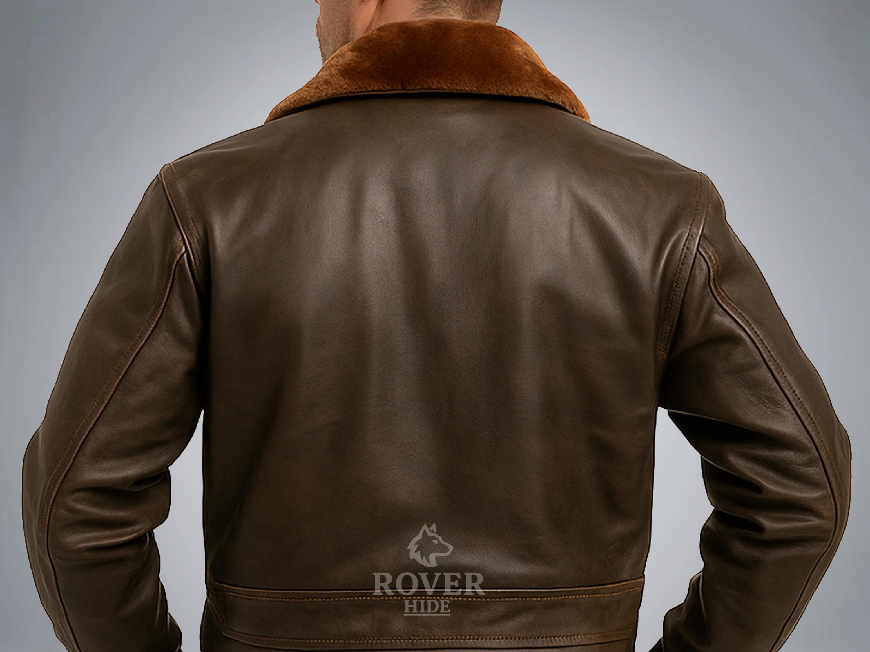 Men's G-1 Aviator Jacket | Navy Flight Leather Jacket With Fur