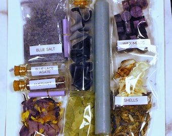 Anti-Anxiety Support Spell Jar Kit | DIY Ritual for Calm & Grounding | Witchcraft Candle Spiritual Healing Set