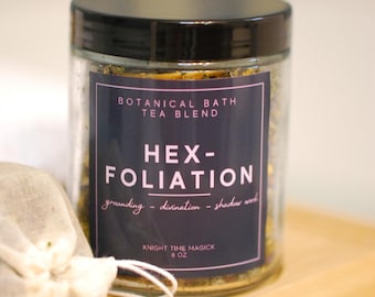 Personalized Botanical Bath Salt, Hex-Foliation Shadow Work Witchy Shower Steam