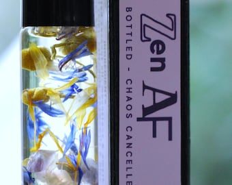 Ritual Anointing Oil - Zen AF | Moonstone Amethyst Chamomile Fragrance, 10ml Roller | Witchcraft Spell