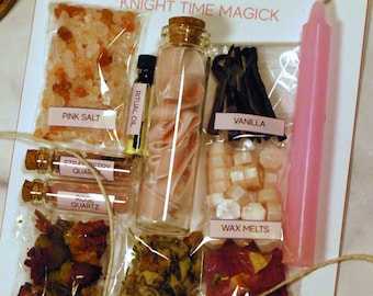 Self Love Spell Jar Kit | DIY Healing Ritual with Rose Quartz, Strawberry Quartz & Botanicals | Witchcraft Gift for Confidence
