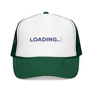 Loading... text Foam Trucker Hat | pixel loading icon, gamer tech cap