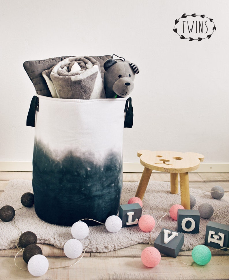 Ombre Basketround Nursery Basket Laundry Basket Toy Etsy