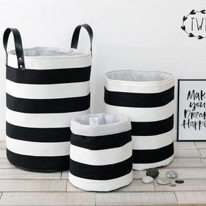 stripes laundry basket, toy storage, Toy basket, storage bin, laundry hamper, zdjęcie 1