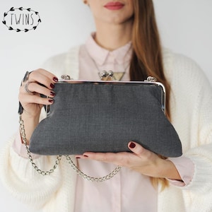 kiss lock grey bag