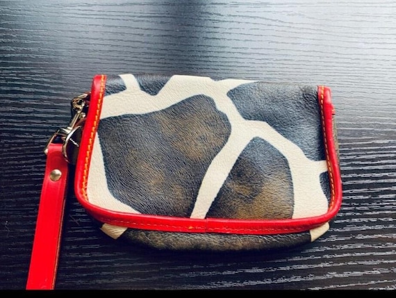 Vintage Dooney & Bourke DB Zebra Leather Wristlet… - image 2