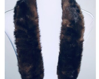 VTG Brown Mink Fur Scarf Clip Collar Velvet Lined Pointed Ends Mink Fur Original Vintage Collars for sale | eBay main image 3