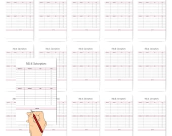 Bill and Subscription Tracker Google Sheets | Monthly & Yearly Payment Organizer | Digital Expense Tracker Template