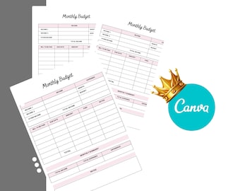 Biweekly & Semi-Monthly Paycheck Budget Tracker for Google Sheets, Excel | Bill, Expense, Account Tracker Printable Monthly Budget Planner