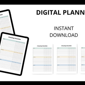 Cleaning Schedule Checklist ADHD Cleaning Planner Household Family Kids Chores Chart List Daily Weekly Monthly Yearly House Planner EDITABLE