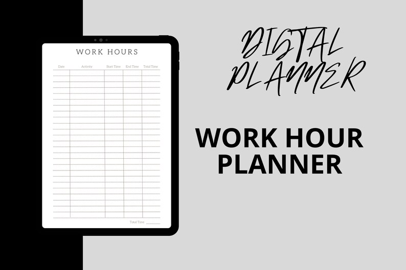 Work Log Printable: Time Sheet, Activity Tracker (PDF & WORD)