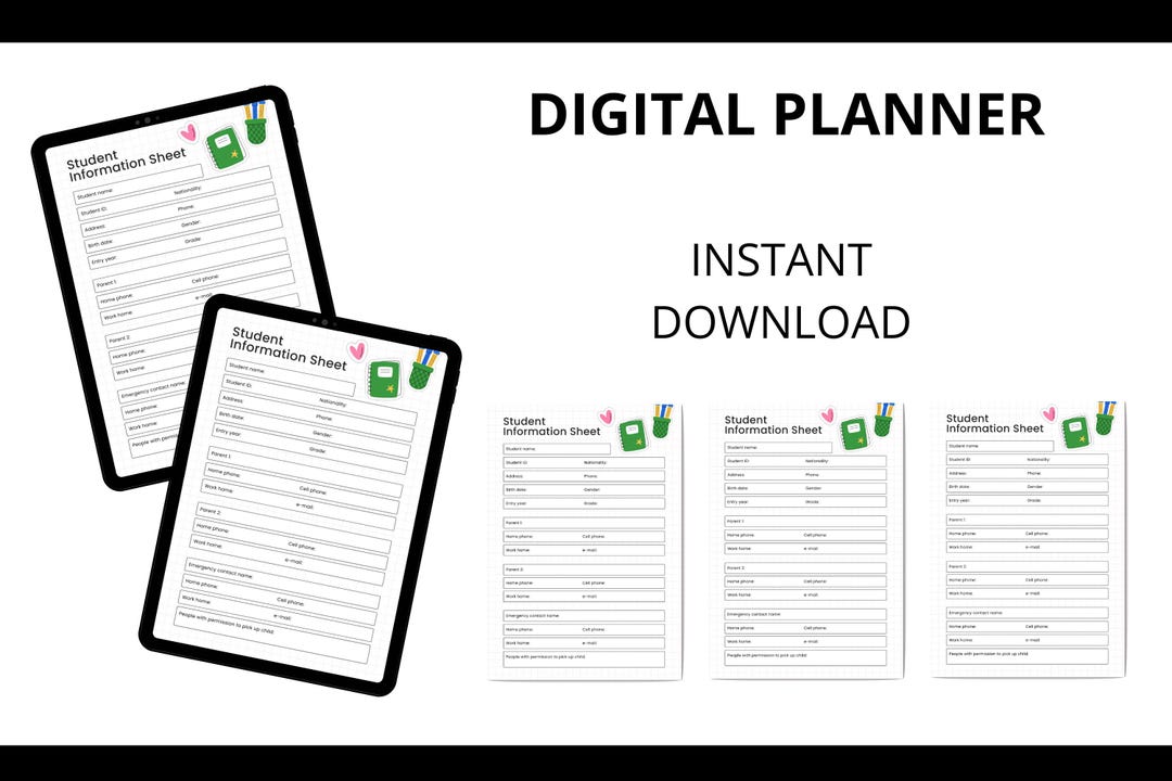 Student Information Form, Student Information Sheet, Daycare All About ...