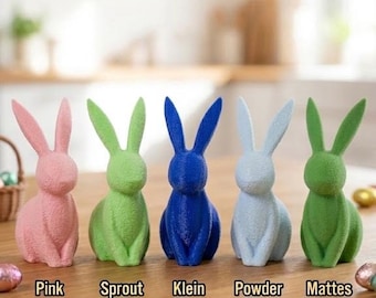 Special 3D-printed Easter bunny – Fuzzy skin look – Unique Easter nest filler & gift idea – Various colors – Modern Easter decoration