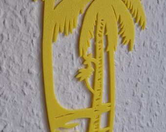 Palm Tree Surfboard 3D Wall Art | Nautical Summer Decor | Minimalist Surfboard Silhouette | Beach House Wall Decor