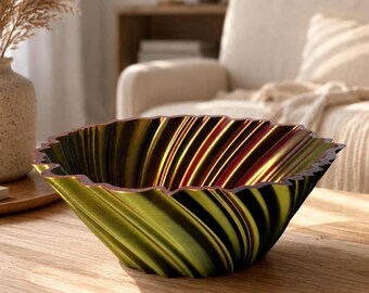 Germany Bowl 3D Printed Black Red Gold | Fan Merchandise Table Decoration | Designer Decorative Bowl | Football Party Decoration | Premium Wave Bowl