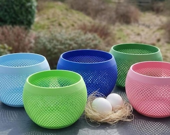 Modern mesh bowl – Elegant decorative bowl in matte pastel shades – 3D printed, biodegradable