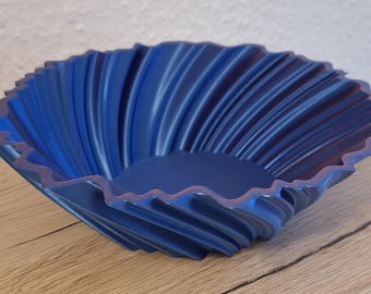 Dual Color 3D Printed Bowl | Wave Design Decorative Bowl | Scandinavian Boho Jewelry Tray | Premium Spiral Bowl