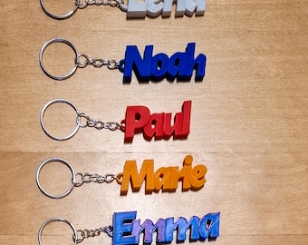 Personalized Name Keychain - Custom Pendant with Chain - 3D Printed Gift