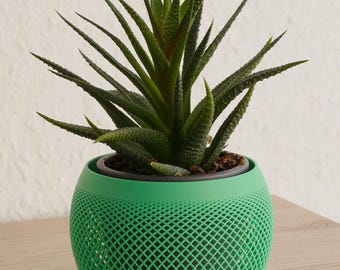 Housewarming gift | Small decorative bowl, Scandinavian boho style | Mini planter | Bedside tray | 3D printed grid bowl, 10 cm